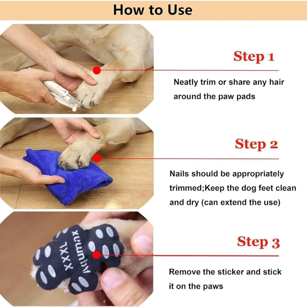 Pink & Gray Anti-slip Dog Socks & Paw Stickers Bundle XS/S
